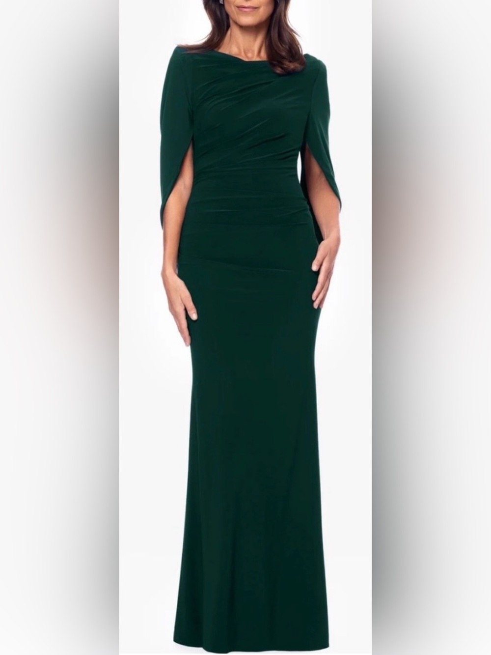 Betsy & Adam Women’s Miriam Draped Back Jersey Knit Formal Maxi Dress Size 10